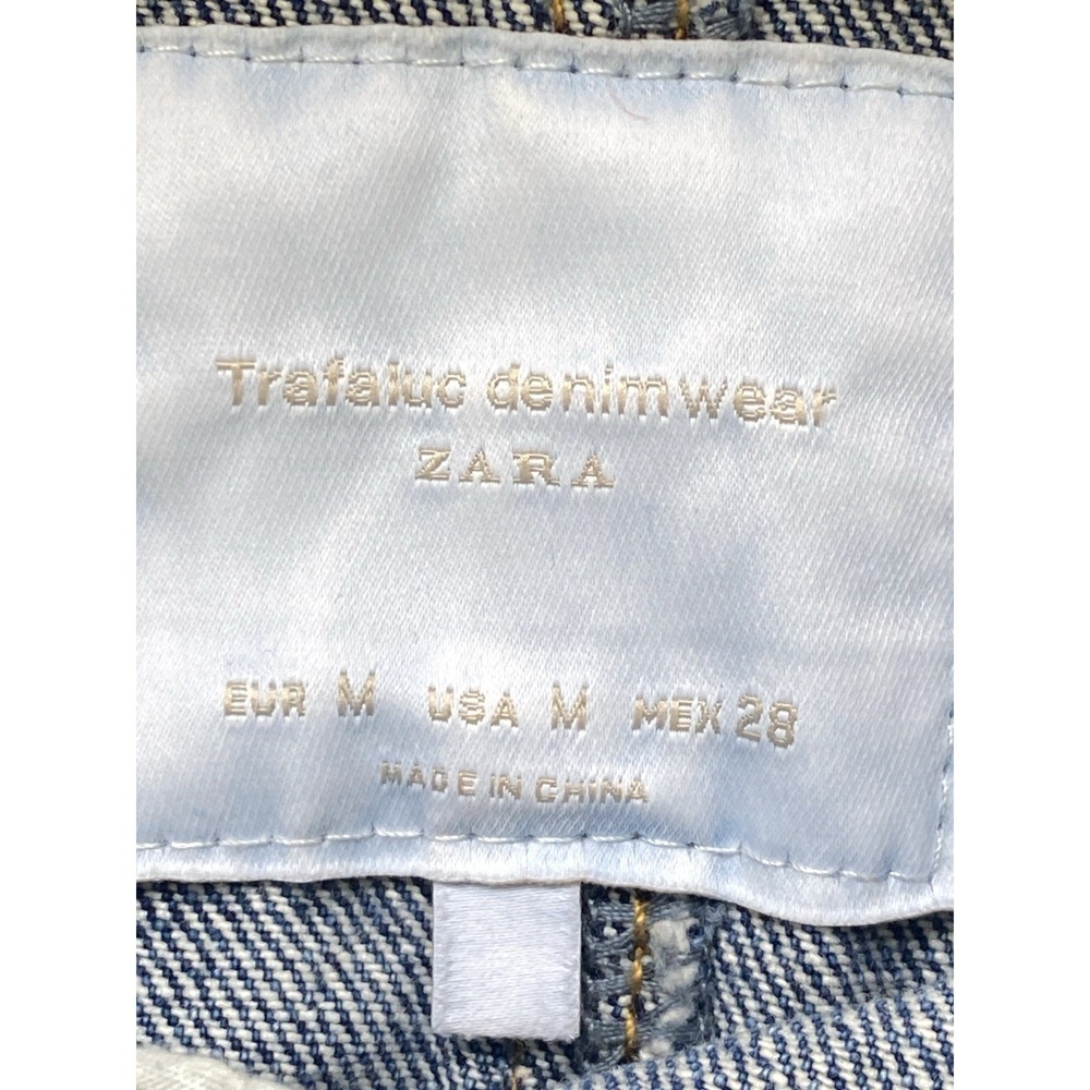 Zara Trafaluc Denim Overall Mini Skirt Raw Hem BOHO Cowgirl STAGECOACH Sz M - Picture 10 of 10